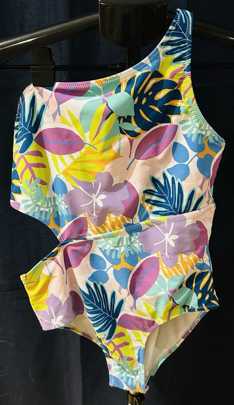 Andy & Evan Tropical Cut-Out Swimsuit Girls size 12/14